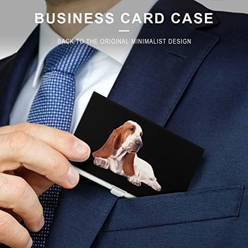 Basset Hound Dog Impresso Id Business Caso Caso Organizador de caixa de proteção Clamshell para homens
