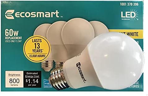 LED ECOSMART DE 60-WATT A19 Dimmable Energy Star lâmpada LED BLANC BLANCA BRIVE
