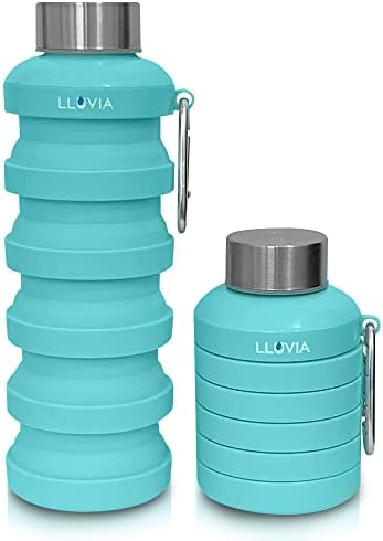 Lluvia colapsível garrafa de água de silicone reutilizável BPA Garrafas de água de viagem grátis para