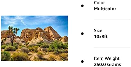 Csfoto 10x8ft Joshua Tree National Parque Nacional Caso -cenário árido árido Cacto de arenito Rock Mountain e cenário deserto Desert Cenário Desert Terrário Anterior