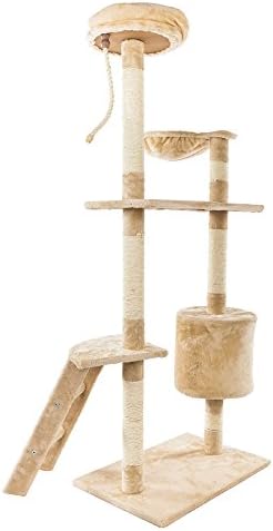 60 Solid fofo corda sisal pluxus gato escalada árvore de gato torre bege