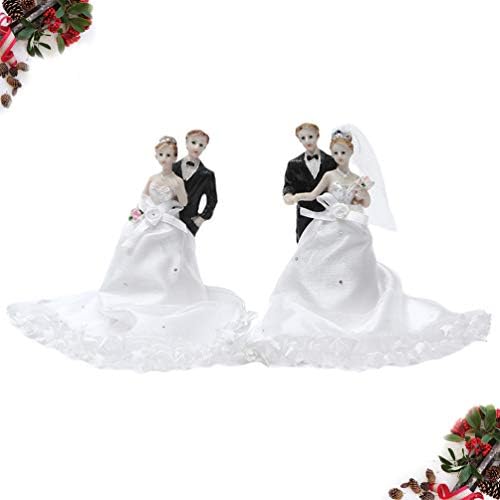 Casais Exceartos Ornamento 2pcs Resina Resina Miniatura Miniatura Noiva e noivo Figure Decoração romântica Escultura Casal Ornamento de estatueta para festa de jantar de mesa