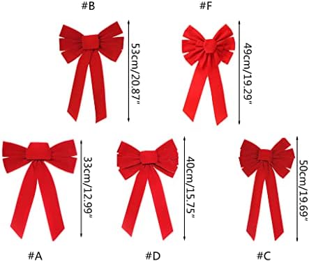 Otgo Red Bow Velvet Rexos de Natal - Christmas Wreath Bow - Ótimo para presentes grandes - Uso interno/externo - gravata de anexo
