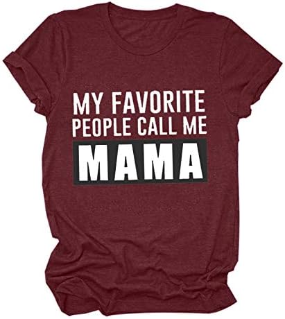 Minhas pessoas favoritas me chamam de mama camisa para mulheres engraçadas de letras de dia das mães impressão de mangas curtas Crewneck tee tops 2023
