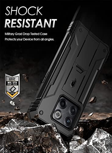 Série de revolução poética projetada para o OnePlus 10T Case, cobertura de proteção à prova de choque dupla de corpo inteiro, com protetor de kickstand e protetor embutido, preto
