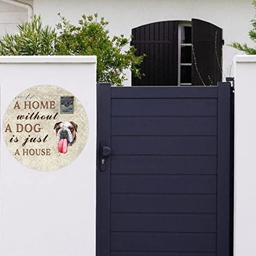 Uma casa sem cachorro é apenas uma casa engraçada de cachorro metal lata de metal impressão de metal