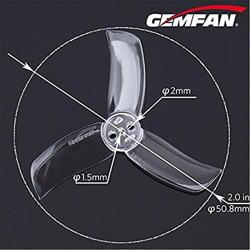 Gemfan 2040 hélices de 3 lâminas de 2,0 polegadas de 3 polegadas de 3 lâminas compatíveis com 0804 0806 1103 1104