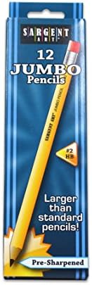 Sargent Art 72 x 2pk Lápis de jumbo, 144 pacote total de classe, lápis amarelo iniciante, mega tamanho, não tóxico