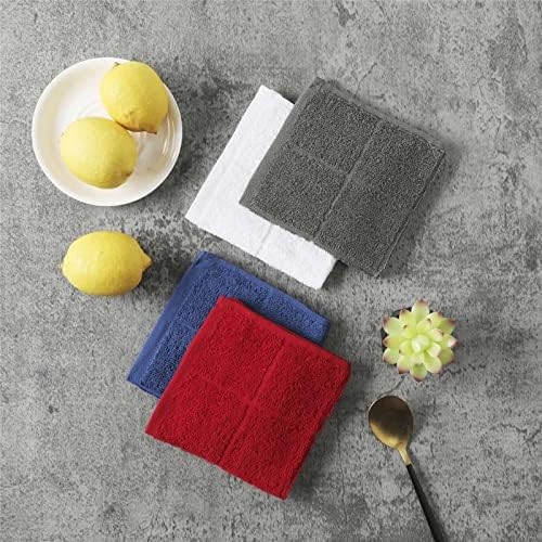 Comgloe Kitchen prato pacote de 8, 11x11 polegadas de algodão trapos de algodão, pano de limpeza de alta absorção durável