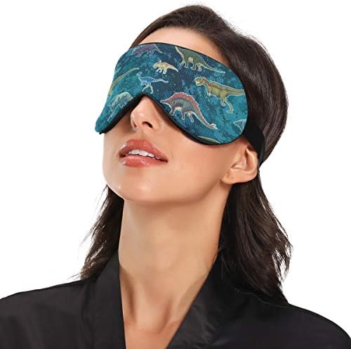 Alaza Dinosaur Cartoon Animal Sleep Mask for Mull Men Blackout Refriando máscara de olho engraçada para