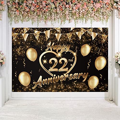 5665 Feliz 100º aniversário da bandeira decoração de Banner Gold - Glitter Love Heart Cheers a 100 anos de