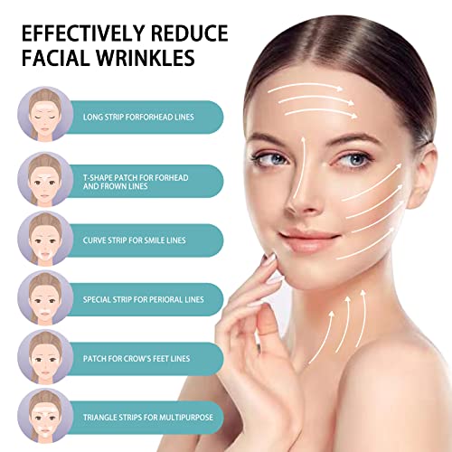 HBM Huibo Medical Facial Wrinkle Paptles Face Wrinkle Patches - Patch anti -rugas | Suaviza rugas na boca dos olhos e testa 110pcs