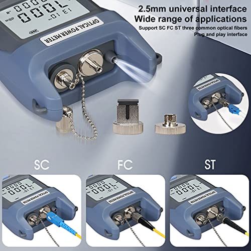 Testador de fibra óptica, detector de cabo de fibra óptica com função de calibração de chip sensível para