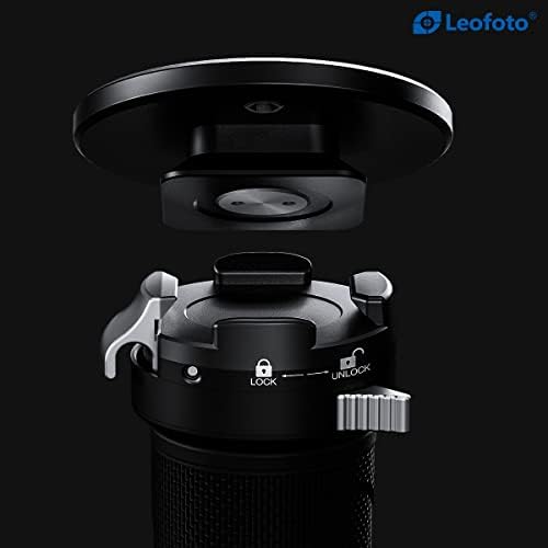 LEOFOTO VÍDEO MONOPOD MV-324CL 71 Carregar 22 lb de fibra de carbono de liberação rápida de 4 seções com pés removíveis, acessórios de fotografia para Canon Nikon Sony Olympus Panasonic DSLR Câmera…