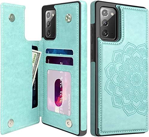 Acxlife Samsung Galaxy Note20 5G Caso Note20 Crédito Crédito Titular da carteira Tampa protetora com caça de cartão e couro esbelto para Samsung Note20