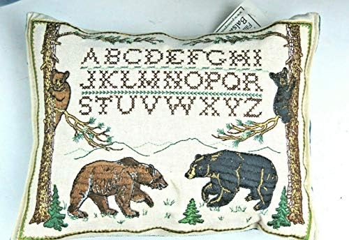 Paine's Balsam Fir Pillow 7 x 9 amostrador bordado Bear árvores alfabeto