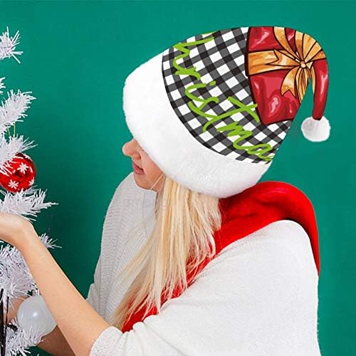 Natal chapéu de Papai Noel, Feliz Christmas Presente de Natal Capéu de férias para adultos, Unisex Comfort Hats Christmas Hats for New Ano Festivo Festive Holiday Party Event