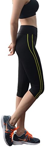 EMFRAA Mulheres esportivas de ioga correndo calças de fitness Capri Leggins