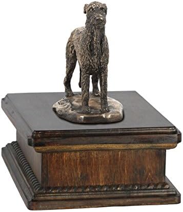 Wolfhound irlandês, memorial, urna para as cinzas de cachorro, com estátua de cachorro, exclusiva,