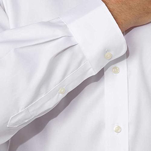 Kirkland Signature Men's Fit Button Dress camisa, branco