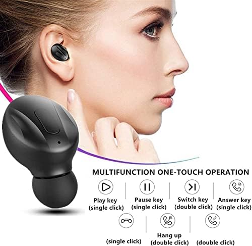 Hoseili 2023 New EditionBluetooth fones de ouvido Bluetooth 5.0 Encontros sem fio IN-EarO Microfones de som de microfones sem fio com fones de ouvido com fones de ouvido e estojo de carregamento portátil para iOS Android PC. XG6