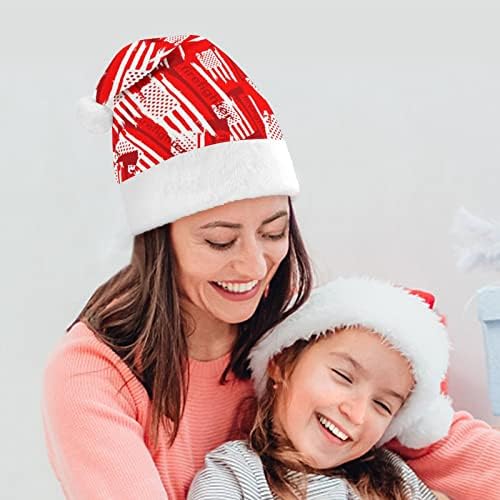 Nudquio American Bombeiro Chapéus de Natal de Papai Noel para Família de férias de Natal Impresso