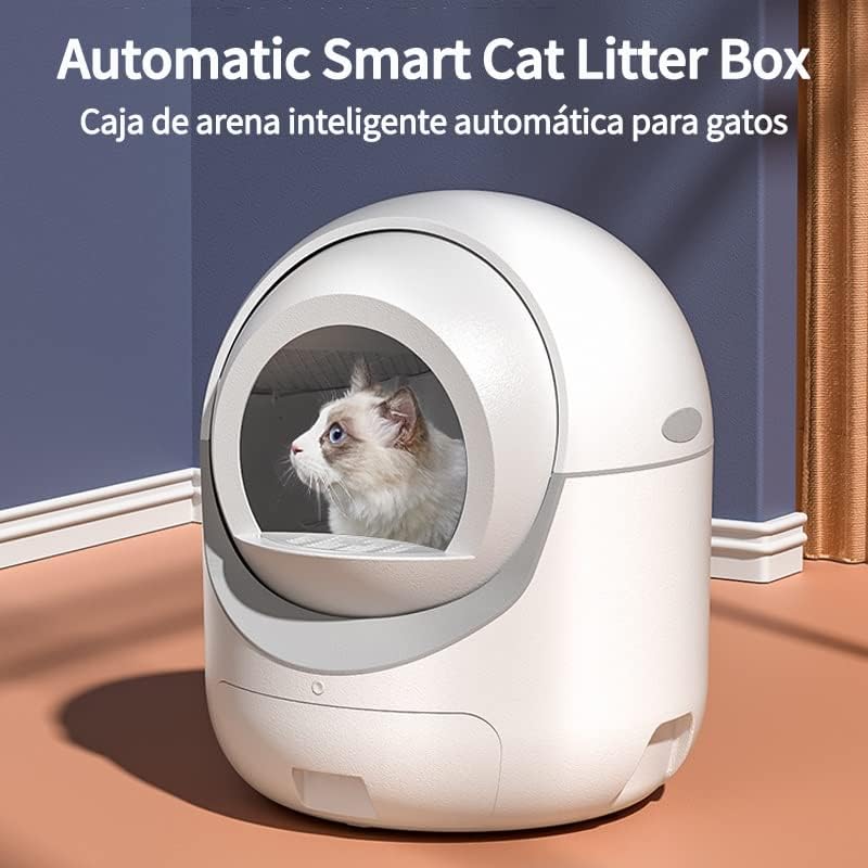 Tddgg White Smart Automatic Automatic Cats Caixa de areia grande e fácil de limpar gatos fechados caixa de areia Treinamento do banheiro Acessório para animais de estimação