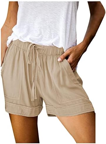 Shorts atléticos para mulheres de verão parado de cordão aconchegante Solid Solid Spring Spring Sport Casual Casual Plus Size calças