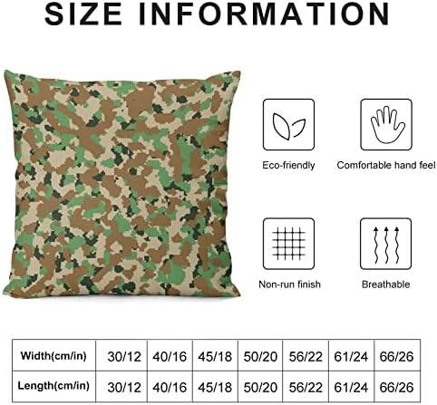 Tampas de travesseiro de arremesso de camuflagem Conjunto de 2 estojo de almofada para sofá de sofá -brasão de