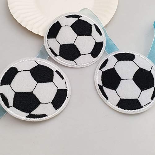 2,6 x2.7 12pcs de futebol esportes de futebol em costura em panos bordados remendos de apliques bordados