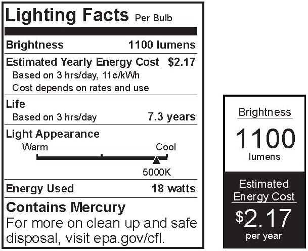 75 watts equivalente A19 18W Spiral não minúsculo E26 Base Compacta Fluorescente Lâmpada CFL, Luz do
