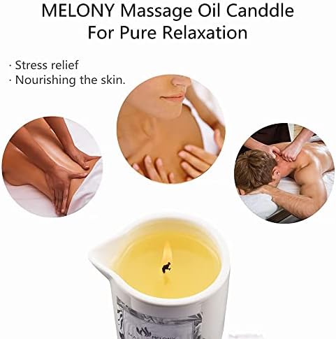 Melony Massage Velas Oil, 8,1 oz | 2 pacote | Âmbar baunilha, rum de abacaxi