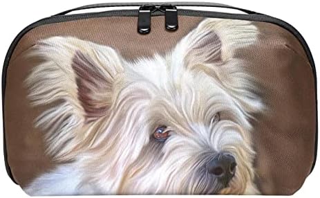 Cague de viagem ao organizador eletrônico, bolsa de maquiagem, organizador de cordão de viagem, bolsa organizadora de cabo, padrão de animal de cachorro
