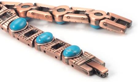 Bracelets de cobre para mulheres pulseiras de cobre turquesa para mulheres para artrite e joalheria de （8,07 '' para mamãe e namorada