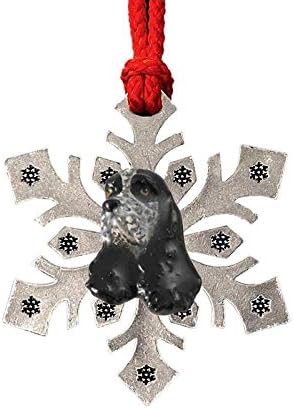 Arcado à mão Painted Chow Chew Cabeça pendurada Ornamento de floco de neve para decoração de grinaldas de férias e árvores de Natal - Feito nos Estados Unidos - SKU DP054ASF
