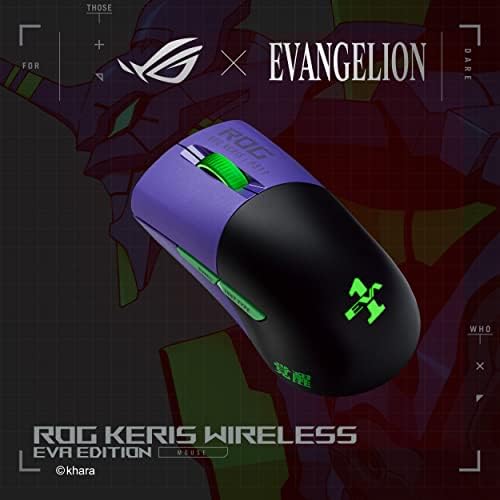 ASUS ROG KERIS Wireless EVA Edition Gaming Mouse, mouse sem fio com conectividade de três modos, sensor de
