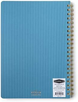DesignWorks Ink A4-8.25 x 11.625 Classic Blue Textury Paper Notebook Journal com detalhes em ouro, páginas revestidas e ligação em espiral durável para o trabalho, escrita, diário