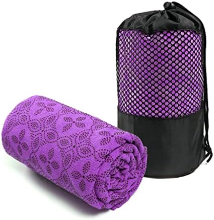 Toalha de ioga Lulosk, toalha de ioga quente-suor absorvendo não deslizamento para ioga quente, pilates e treino com pontos de aderência em forma de trevo atualizados