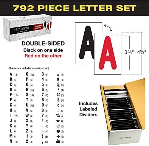 Excello Global Products Swinging Mensagem Changeable Siduck Sign: 37 x 36 Sign com 792 letras duplas pré-cortadas
