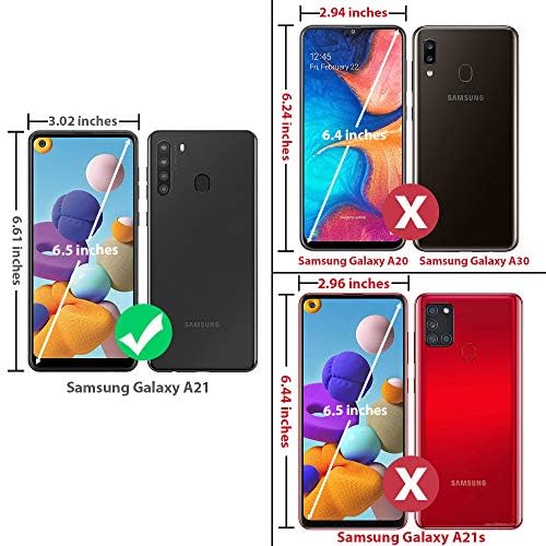 TJS Compatível com o caso Samsung Galaxy A21, com [protetor de tela de vidro com cobertura total temperada]