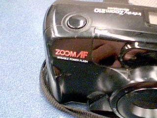 Olympus Infinity Zoom 210 Quartz Data 35mm Câmera de filme com zoom AF Viariable Power Flash w/ Olympus Lens Zoom 38-76mm Câmera
