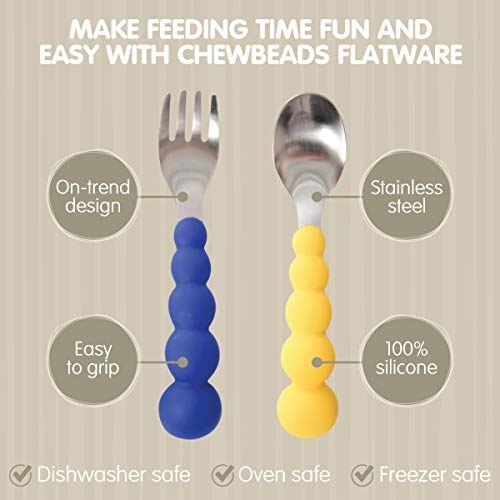 CHEWBEADS - conjunto de utensílios para crianças - conjunto de talheres de 4 peças, garoto ou criança -