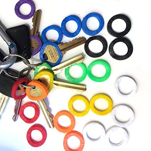 20pcs Tags de capa de chave, anéis de manga de silicone anéis de código de identificador de chave, motocicletas de bicicleta Round Id ID dos anéis de chave, sistema de codificação perfeito para marcar suas teclas