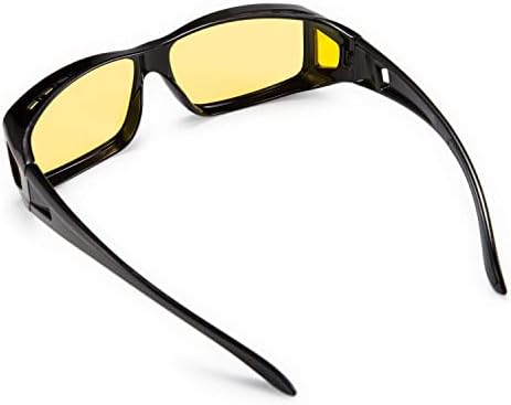 Homens fiedy Mulheres Night Driving Glasses se encaixam sobre óculos anti-Glare polarizados óculos de sol amarelo sobre óculos B2593