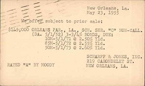 Card Scharff & Jones, Inc, Cartão de Correspondência Nova Orleans, Louisiana la Original Antique Postcard