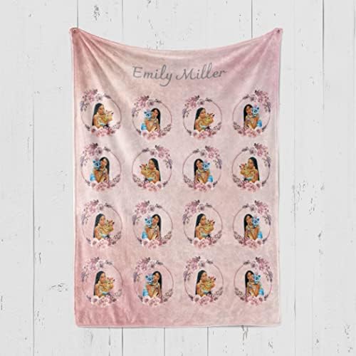 Angeline Kids USA fez cobertores de bebê personalizados, cobertor de bebê da rainha étnica de PoncaHotas com nome,