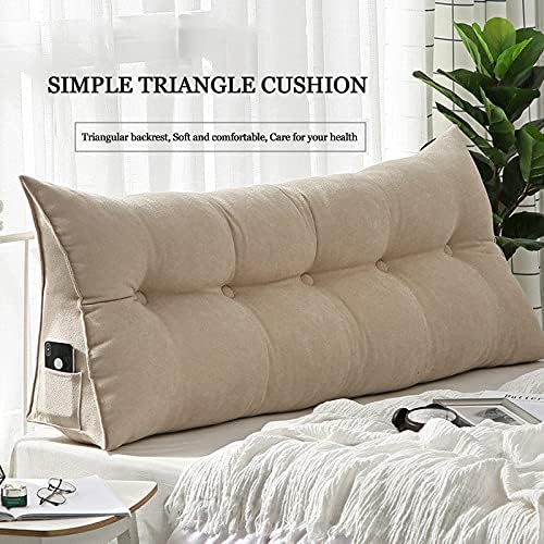 Aéfg Cama traseira almofada de almofada Triângulo Almofado de cunha, algodão e linho Queen Cushion Cabela de