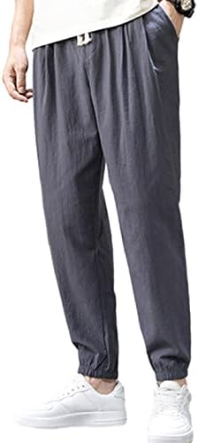 Calça masculina de zontroldy linho de algodão ioga praia de golfe sweat lounge harém calça calças de calça
