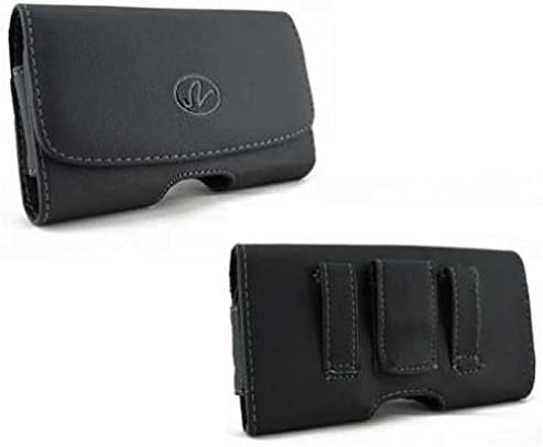 Caixa de couro de clipe de couro lixas de capa de couro bolsa Carregar protetor compatível com LG Optimus L70 -