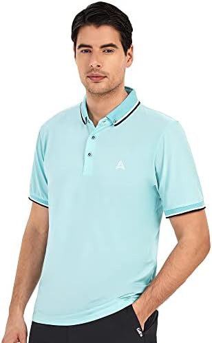 Camisas de golfe para homens de manga curta seca umidade de umidade performance de colarinho camisa
